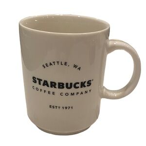 Starbucks White Coffee Tea Hot Cocoa Mug Seattle Washington Est. 1971 14 fl oz.